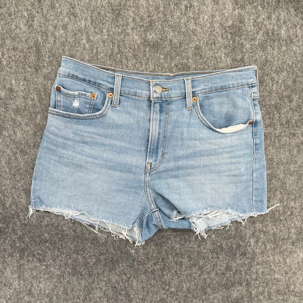 Levis High Rise Shorts Womens 31W Light Wash Denim Cutoffs 72878-0037